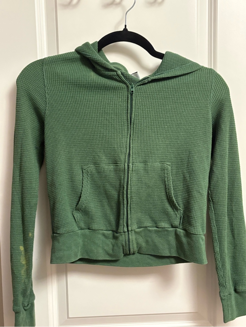 TNA Moss Green Waffle Knit Pullover